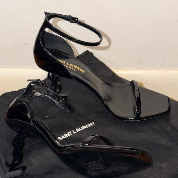 Saint Laurent Opyum 85 YSL Leather Cassandre Heel SA Black - Picture 6 of 7